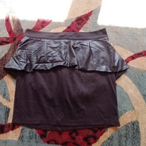Leather Peplum Skirt